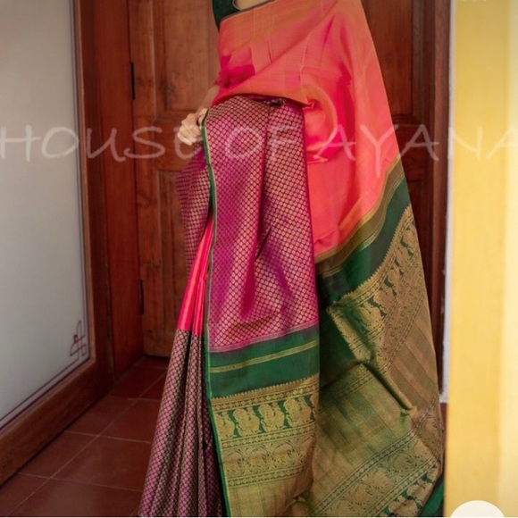 $85 new semi silk saree/sari with stitched blouse. - Picture 1 of 9